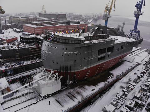 A special form of vessel constitutes Russia’s new floating Arctic research station.(credit: Admiralty Shipyard).