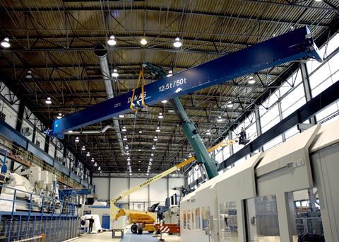 The new crane system at Schottel’s Wismar subsidiary Photo: Schottel