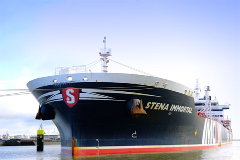 Stena Bulk's <i>Stena Immortal</i> completed a trial of GoodFuel's biofuel in April. (Picture courtesy of Stena Bulk)