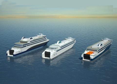 Three very dissimilar IMC ferries, however all based on one parametric design model. Freedom of choice includes fuel options such as LNG, to comply with future emission rules