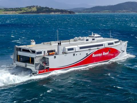 Incat-built <i>Buccoo Reef</i> will help upgrade a key part of the Trinidad & Tobago transport infrastructure. (credit: Incat)