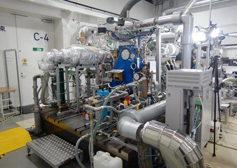 Hydrogen engine installed at the AIST Fukushima Renewable Energy Institute (credit: MHI)