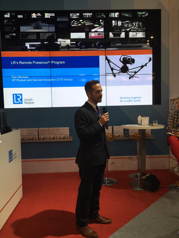 Ran Merkazy, vice president product and service innovation, Lloyd's Register, announces a new drone inspection collaboration